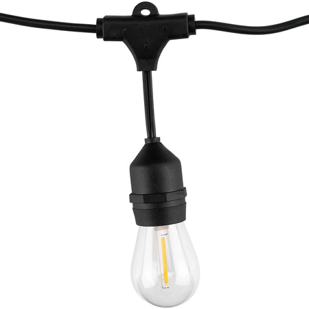 Girlanda Solarna Ogrodowa 15x LED Ozdobne Żarówki 10m + PILOT IP65 2700K Ciepła SOLLIS LUMILED