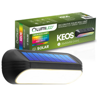 Lampa Solarna Ogrodowa LED Kinkiet Ścienny Elewacyjny 3000K + RGB KEOS LUMILED
